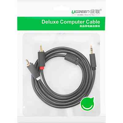 Кабель мультимедійний 3.5mm M to 2xRCA M 2.0m AV102 black Ugreen (10510) Вінниця