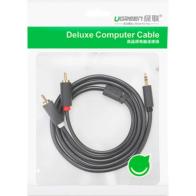 Кабель мультимедійний 3.5mm M to 2xRCA M 2.0m AV102 black Ugreen (10510) Вінниця - фото 3