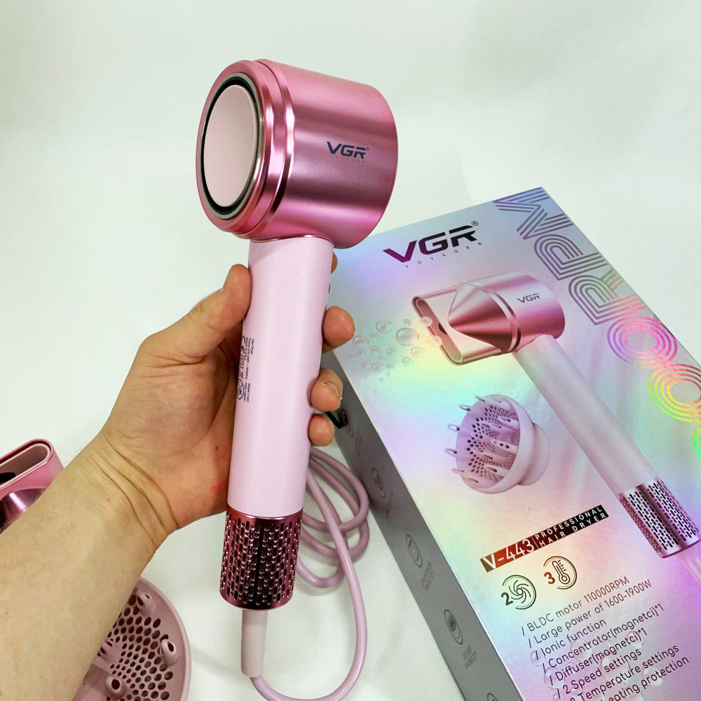 Фен для ефективного укладання волосся VGR, Портативний фен для сушіння легкої укладки волосся DQ-73 Львів - фото 5