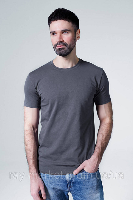 Футболка базова Ray Premium Fit чоловіча темно-сіра (U0102-Dark Grey) XXL Київ - фото 1