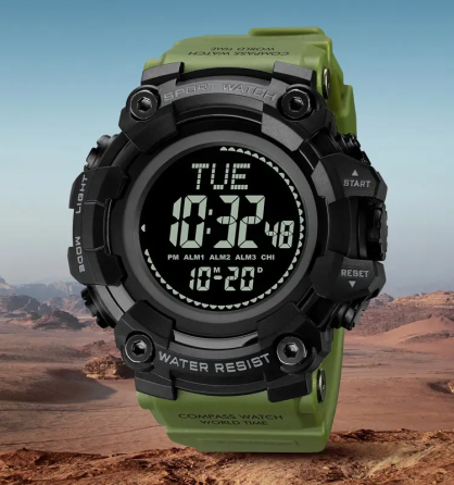 Чоловічий спортивний годинник Skmei 2037 з компасом (Зелений) Вінниця