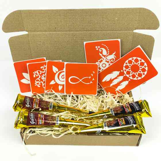 Набір хни з трафаретами для біо-тату №2 henna-set-02 Вінниця