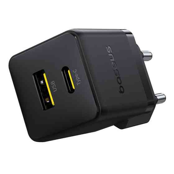 Сетевое зарядное устройство Baseus Palm Fast Charger C+U 30W EU Cluster Black (with Baseus Mini White Cable Одесса