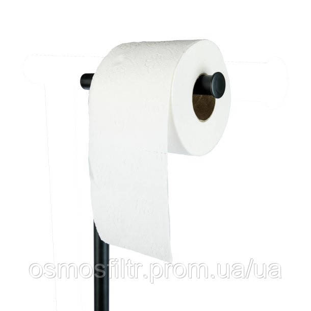 Гарнитур для туалета Axentia с держател для туалетной бумаги чёрный нерж бетон 23x69.5x18 см (133929) Киев - изображение 5