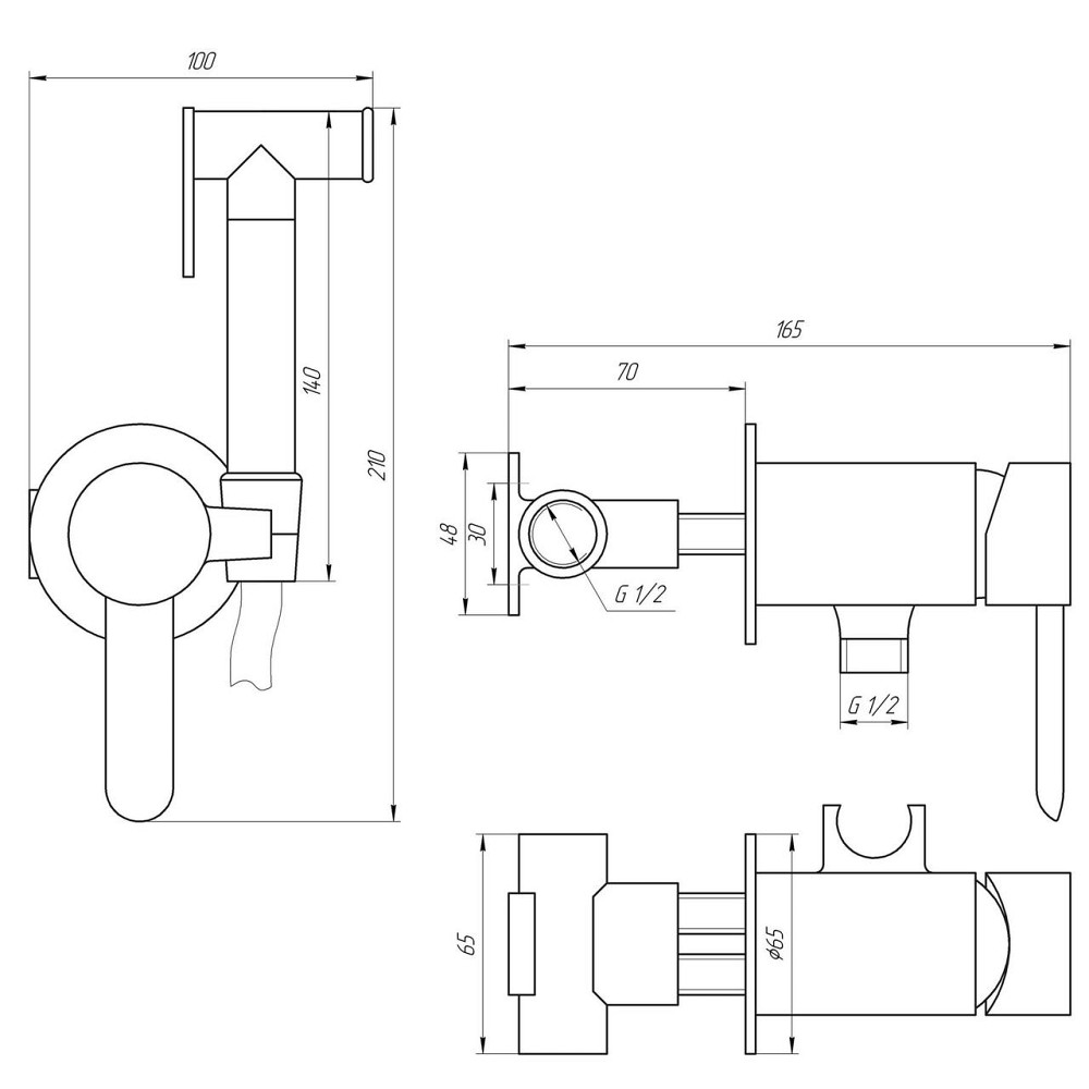Змішувач гігієнічний TOPAZ CORSICA TC 16106-H48 (000022533) Київ - фото 5