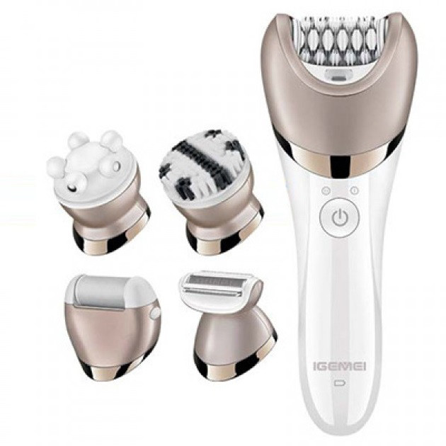 Эпилятор для ног с ионизацией GEMEI GM-7003, Триммер женский для лица и бикини Пилка рук и ног JW-78 Львов - изображение 6