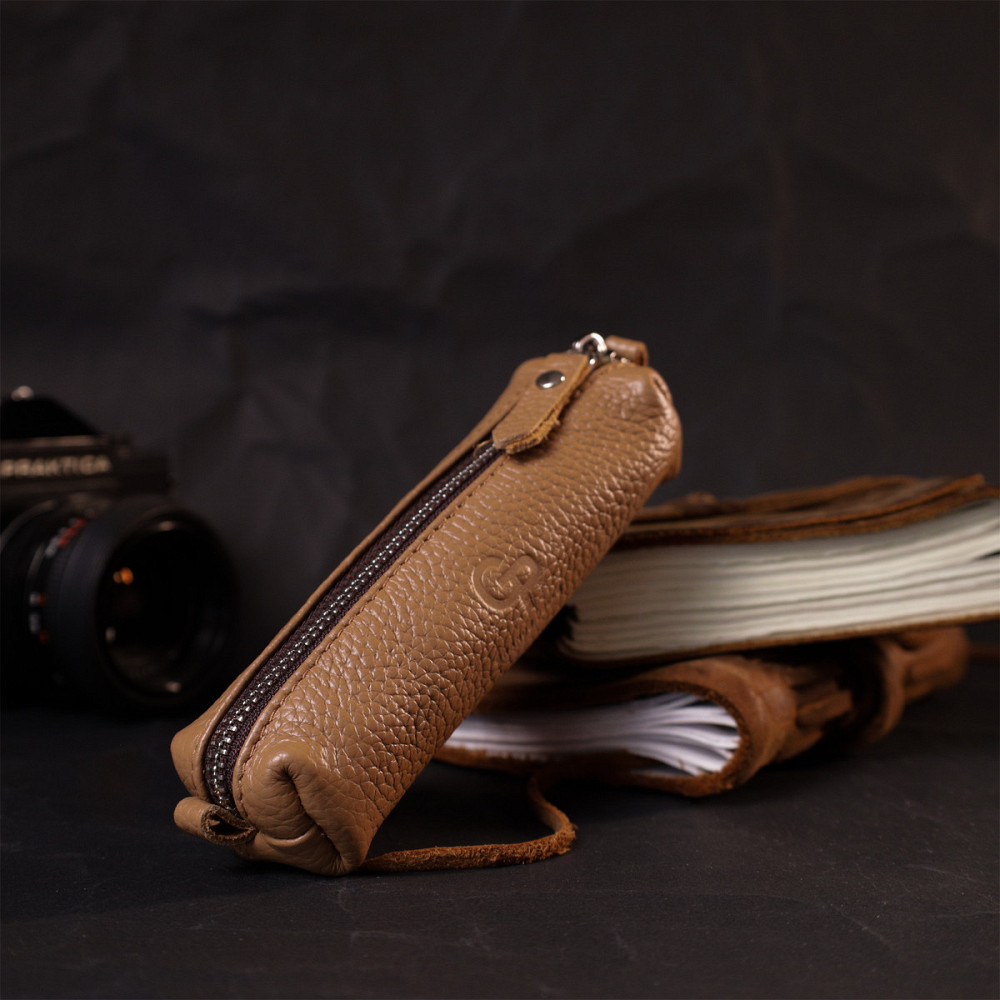 Оригинальная женская кожаная ключница GRANDE PELLE 11639 Бежевый Киев - изображение 6