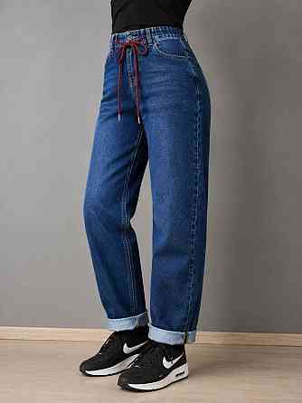 Джинсы женские Vanver 2110 Mom Jeans бананы на резинке большие размеры синие, синий, 31, 31, 80 см, 110 см Киев