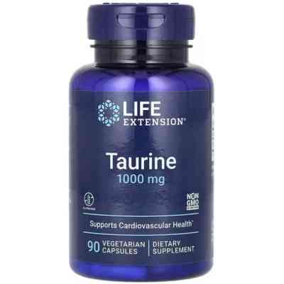 Вітамінно-мінеральний комплекс Life Extension Таурін, 1000 мг, Taurine, 90 вегетаріанських капсул (LEX-18279) Вінниця