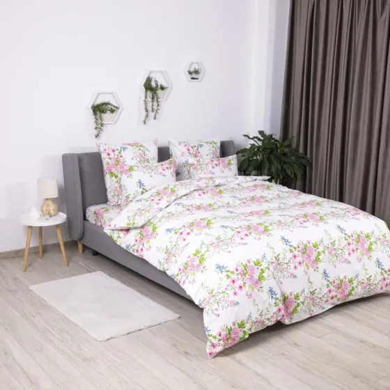 Постільна білизна полуторна бязь ТЕП SOFT DREAMS постіль полуторка квіти рожевий Одеса
