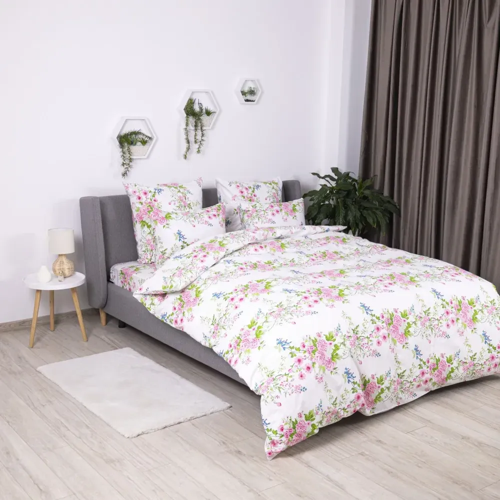 Постільна білизна полуторна бязь ТЕП SOFT DREAMS постіль полуторка квіти рожевий Одеса - фото 3