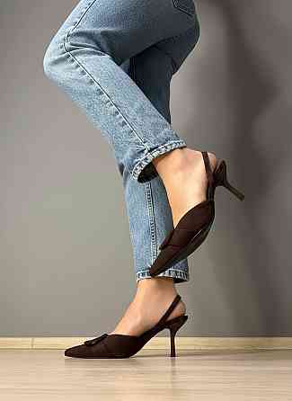 Туфли женские Meideli 566-23 slingback лодочки с пряжкой экозамша коричневые, 36, 23 см Киев