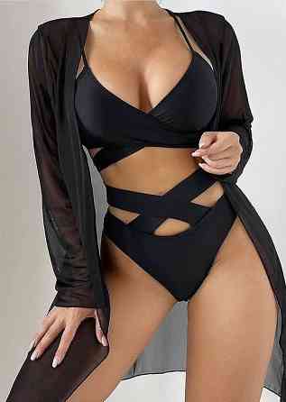 Жіночий купальник роздільний трійка Чорний S Харків