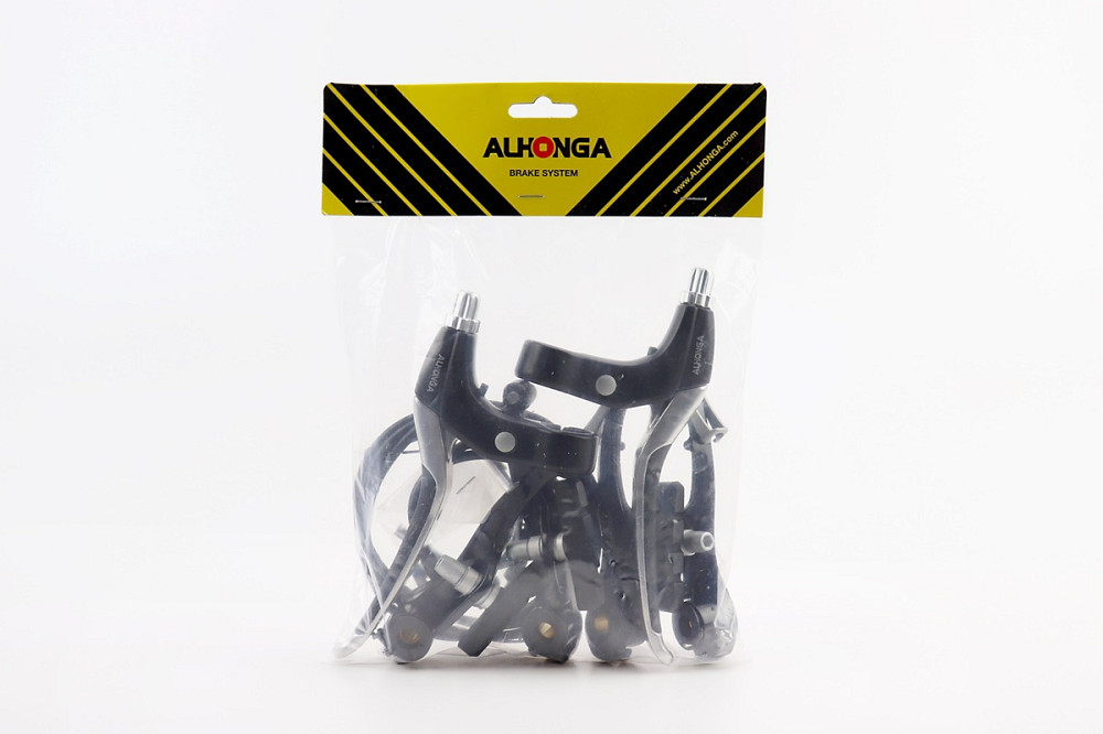 Гальмо V-brake 110мм (2 колеса) з ручками, тросами, алюмінієве, чорне Київ - фото 2