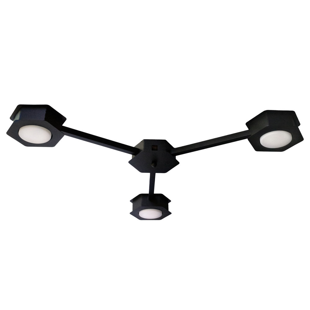 Люстра потолочная MSK Electric Space на три плафона под лампы GX53 черная NL 13040-3 BK Одесса - изображение 1