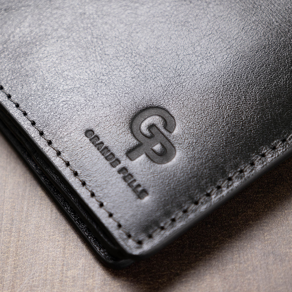 Шкіряна обкладинка для документів GRANDE PELLE 11401 Чорний Київ - фото 2