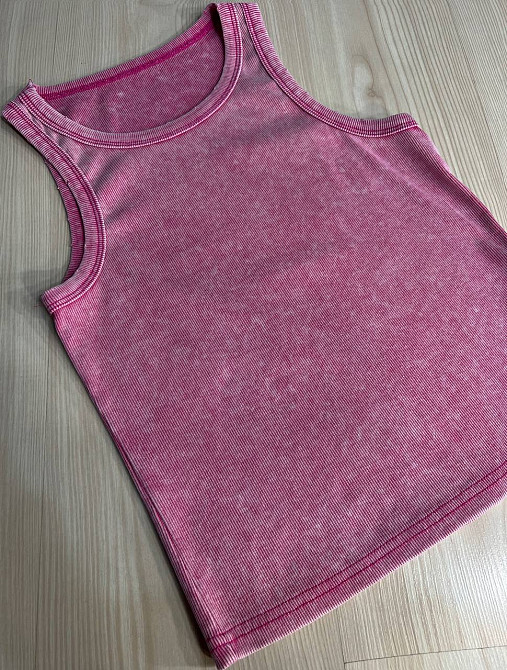 Майка жіноча A-N 2733 варена тай-дай у рубчик з порізаними швами, рожевий, one size Київ - фото 12