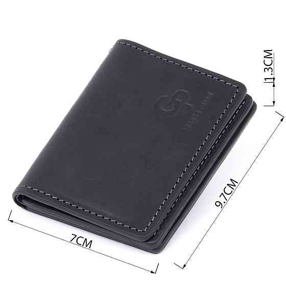 Візитниця з обкладинкою для ID-паспорта з натуральної шкіри GRANDE PELLE 11291 Чорна Київ