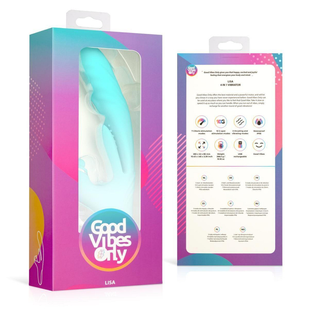 Вібратор-кролик Good Vibes Only - Lisa Thrusting Rabbit Vibrator with G-Spot Stimulator Sex Aura Київ - фото 9