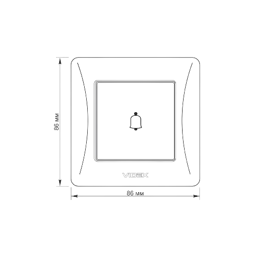 BINERA крем Клавіша дзвінка внутрішня 1кл Videx Житомир
