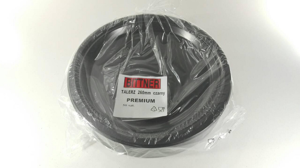 Тарілка одноразова пластикова 260 mm Чорна (50 шт.) Харків - фото 2