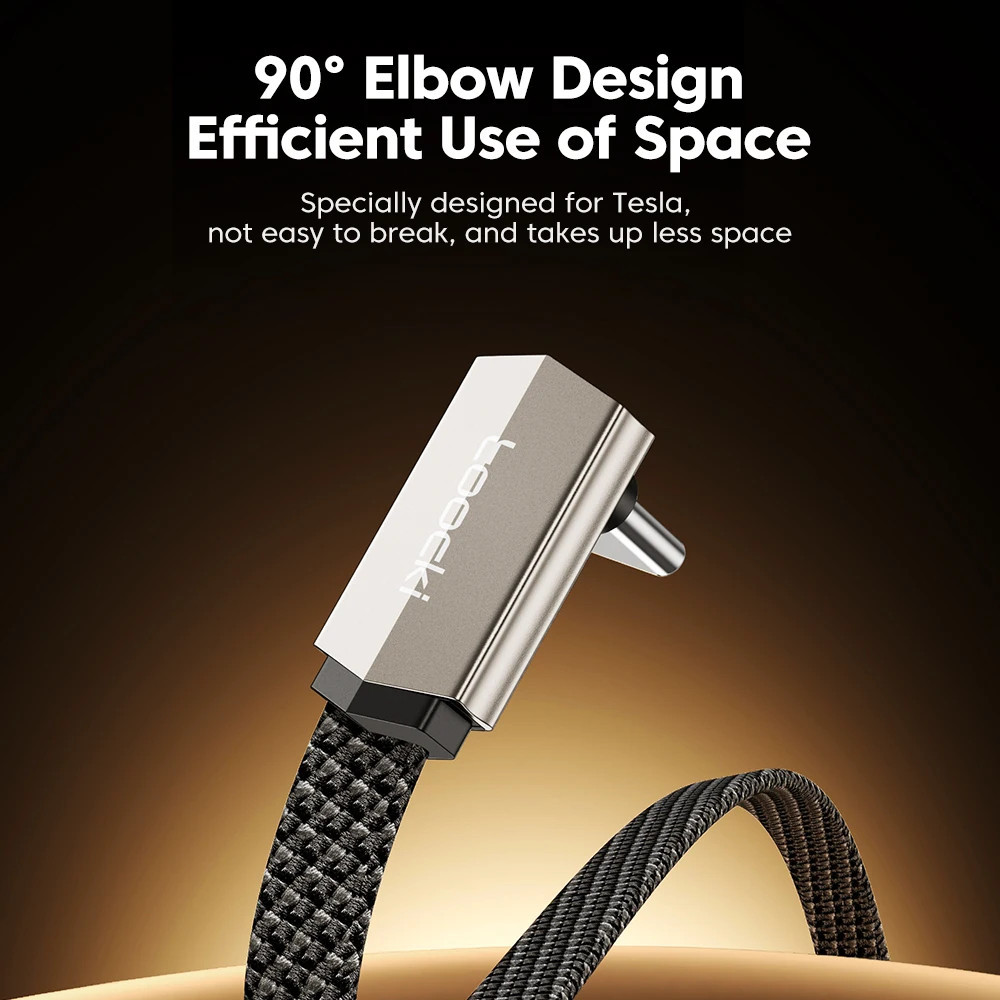 Кабель USB-C — USB-C 60W, міцний нейлоновий, швидке заряджання PD, металевий корпус, кутовий штекер + LED індикатор (1 м) Миколаїв - фото 6