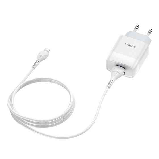 Сетевое зарядное устройство с кабелем HOCO C73A Glorious dual port charger set (iP)(EU) White Одесса