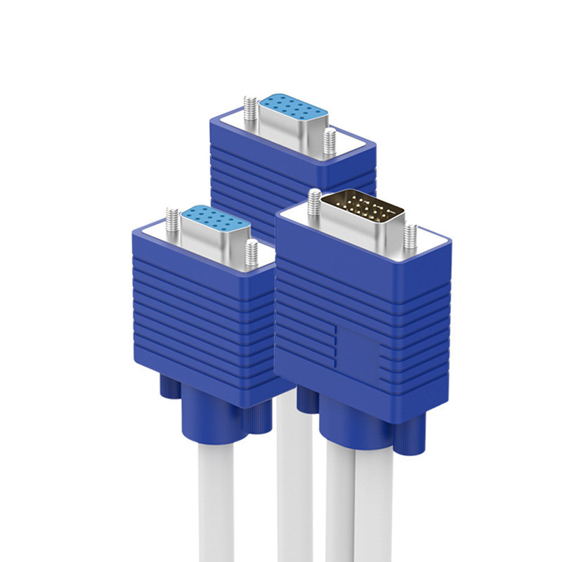 Комутатор VGA 1 на 2, спліттер VGA з феритовими фільтрами, розгалужувач сигналу для моніторів, кабель VGA 25 см Київ - фото 1