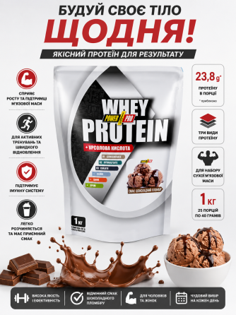 Сывороточный протеин Power Pro Whey Protein +урсоловая кислота 1 кг шоколадный пломбир Киев