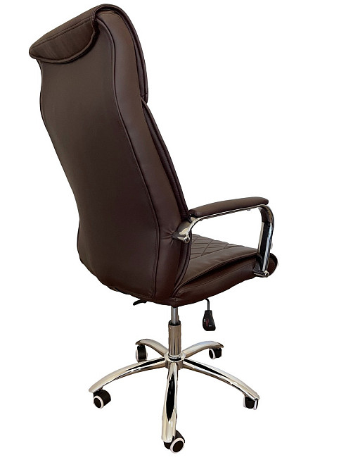 Офисное кресло руководителя Tehforward Dionis хром Anyfix Коричневый Киев - изображение 3