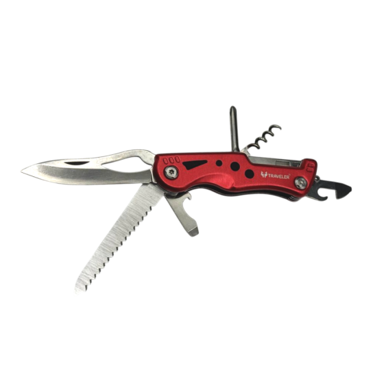 Мультитул швейцарський ніж Traveler A233 Червоний Дніпро