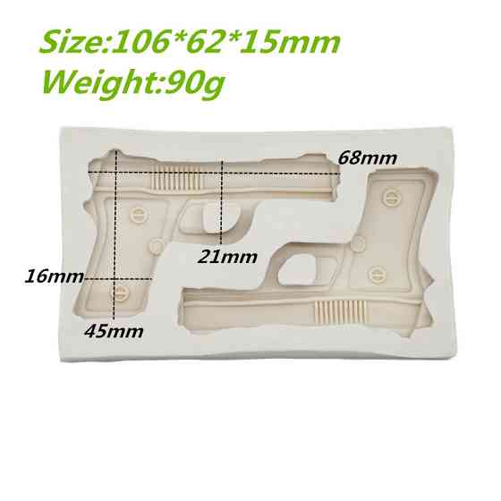 Молд силіконовий Пістолет 106 на 62 мм сірий Київ