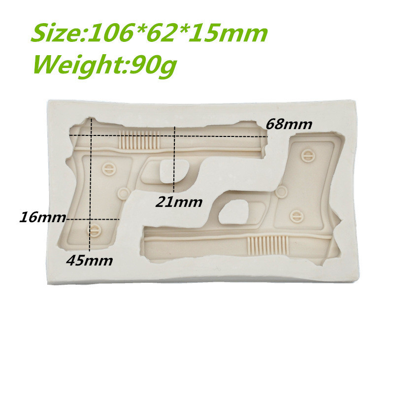 Молд силиконовый Пистолет 106 на 62 мм серый Киев - изображение 2