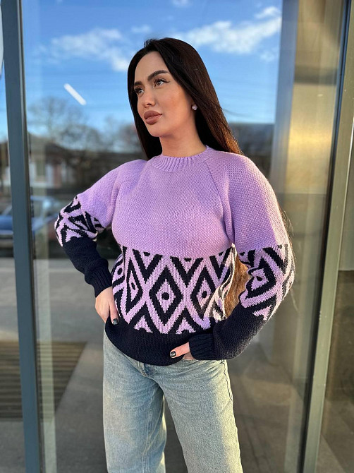 Жіночий модний светр орнамент 42-56р Київ - фото 5