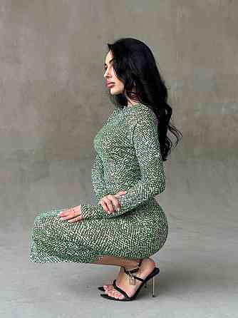 Жіноча стильна вечірня мідіплаття двійка Зелений, 44/46 Одеса