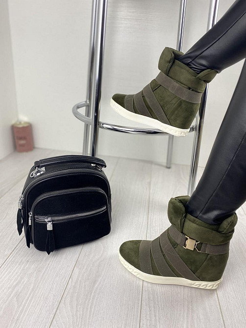 Снікерси жіночі SEASTAR зелені еко-замша 38р. (1103) Коломия - фото 4