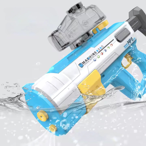 Водный пистолет, мощный бластер с подсветкой, аккумуляторный, игрушечный водяной автомат для детей, синий Каменец-Подольский