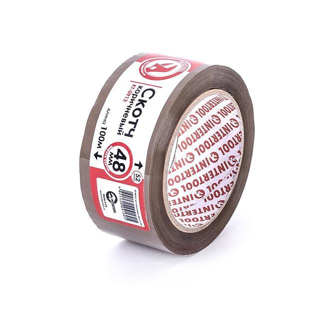 Скотч коричневий, 100 м × 48 мм, 44 мкм INTERTOOL KT-0913 Київ - фото 1