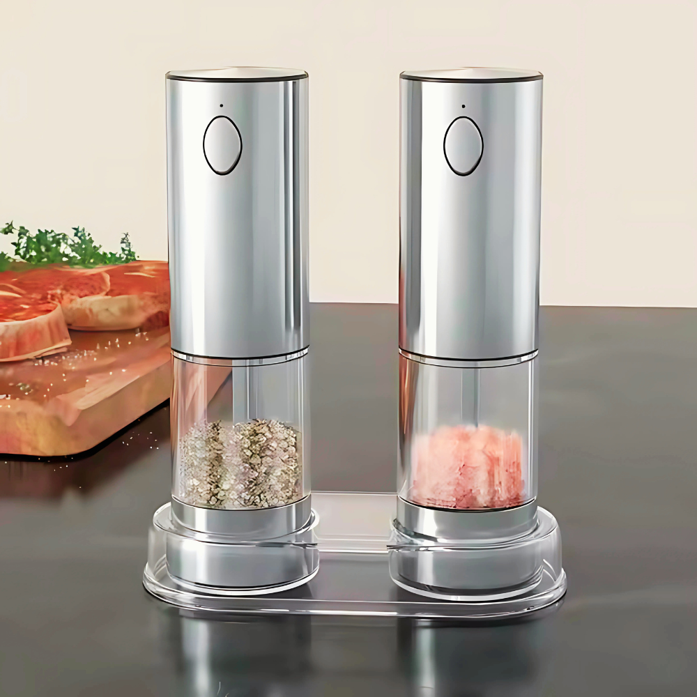 Набір млинів для солі та перцю акумуляторні, електричні, автоматичні, подрібнювачі для спецій 2 в 1 Кам'янець-Подільський - фото 1