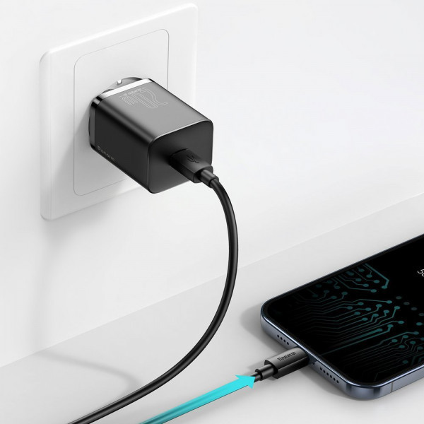Зарядний пристрій 1xUSB 20W (USB-C) + Cable Type-C Чорний Baseus (TZCCSUP-B01) Київ - фото 8