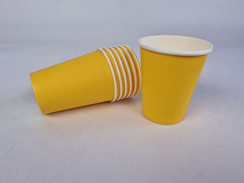 Стаканчики для кави 250 мл "ЖЕЛТО/БІЛИЙ" Маестро h9 (50 шт.) Харків - фото 1