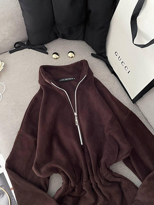 Женское теплое повседневное платье двусторонний Polar флис Шоколад Одесса - изображение 9