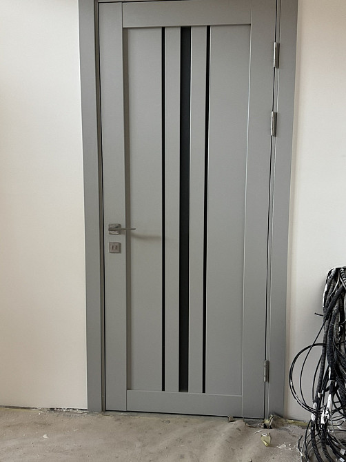 Двері екокошпон, Полотно, серія TETRA, Модель Т-03 (сатин) Колір: Сірий мат. (НОВИНКА) Київ - фото 5