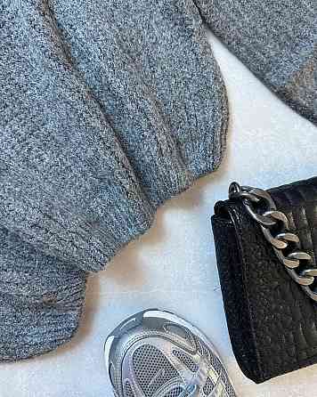 Жіночий повсякденний светр універсального крою машинне в'язання Графіт Одеса