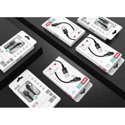 Дата кабель USB 2.0 AM to Micro 5P 1.0m 2.4A 90° corner white XO (NB152-M-1-WH) Винница