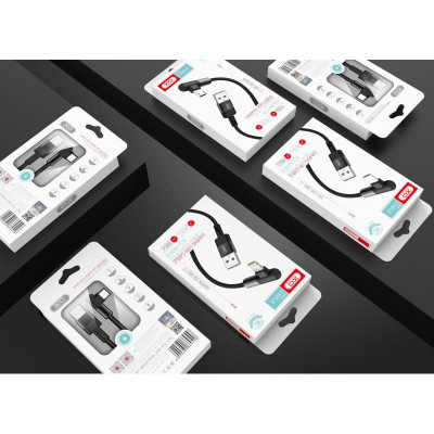 Дата кабель USB 2.0 AM to Micro 5P 1.0m 2.4A 90° corner white XO (NB152-M-1-WH) Вінниця - фото 2