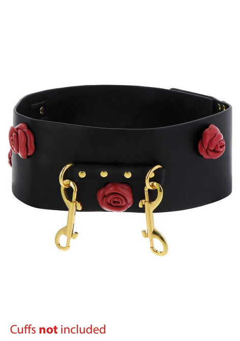 Пояс БДСМ із фурнітурою для кріплення наручників TABOOM Wild Roses з декоративними трояндами Sex Aura Київ - фото 4