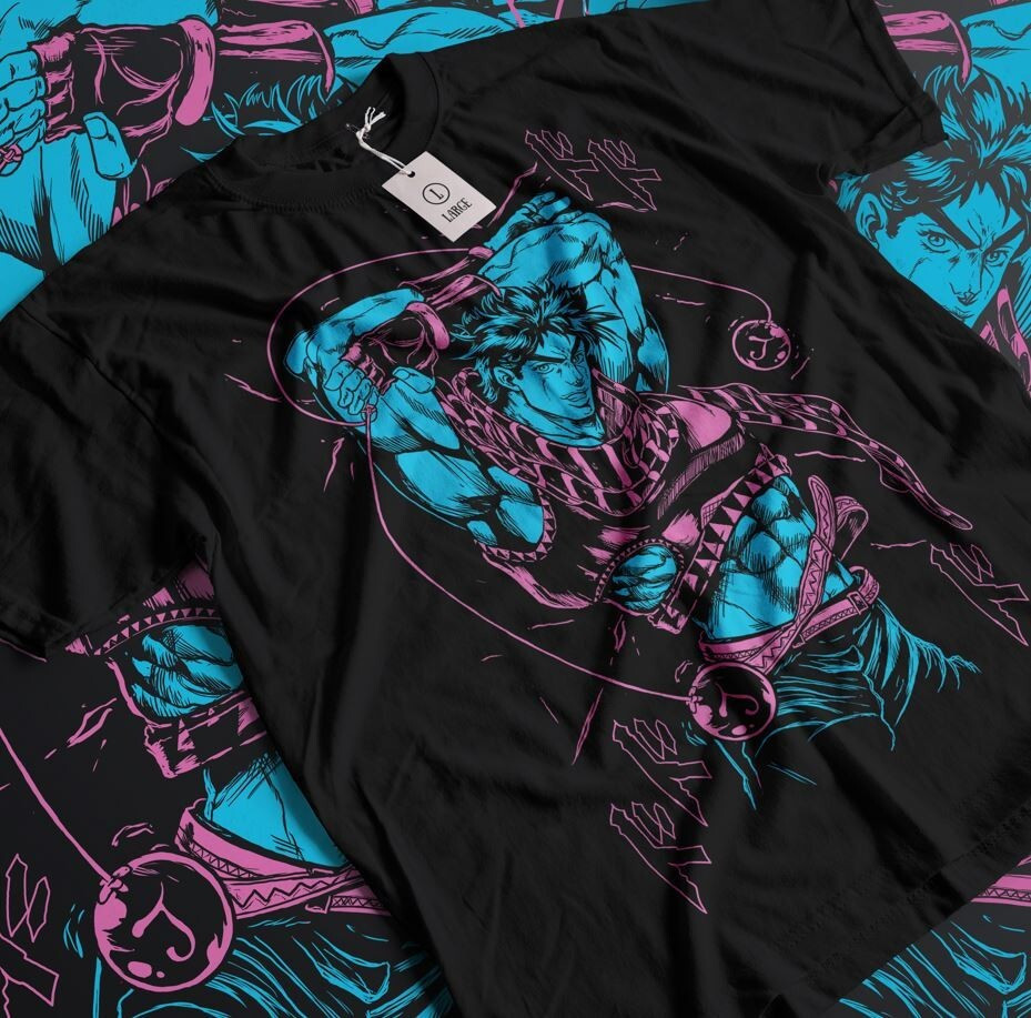 Футболка чоловіча з аніме принтом Джосепх Джоестар Джоджо С оверсайз (S/M/L) Чорний AnimeJ0979 Дніпро - фото 6