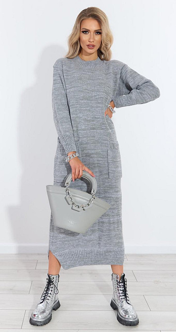 Довга в'язана сукня (48-52) Київ - фото 1