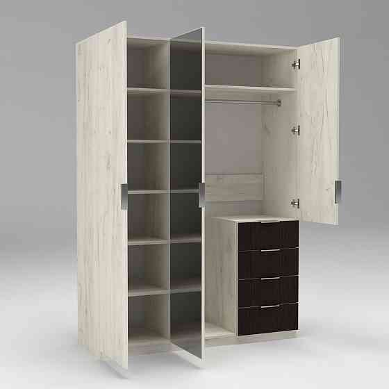 Шафа Крістал 2, Дуб Крафт Білий/Венге Магія, 1500х520х2100 Львів